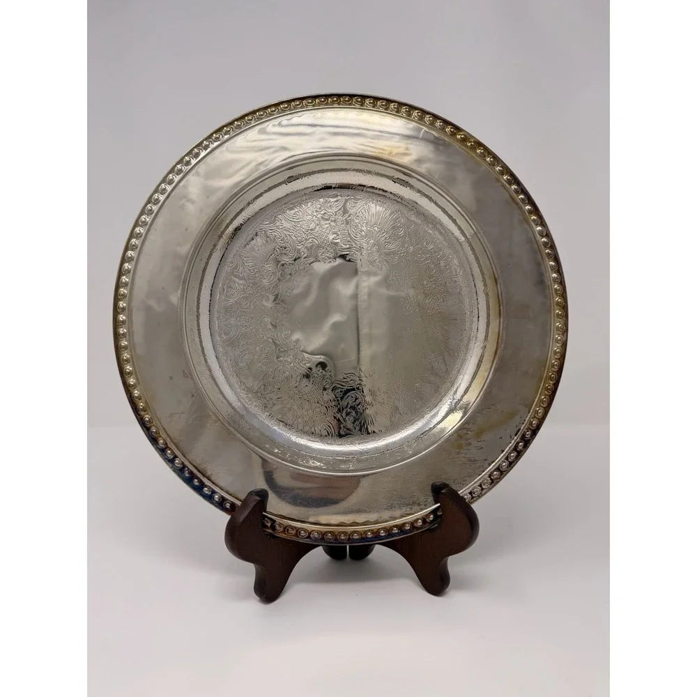 Vintage Wm. Rogers IS Silverplate Serving Tray 10